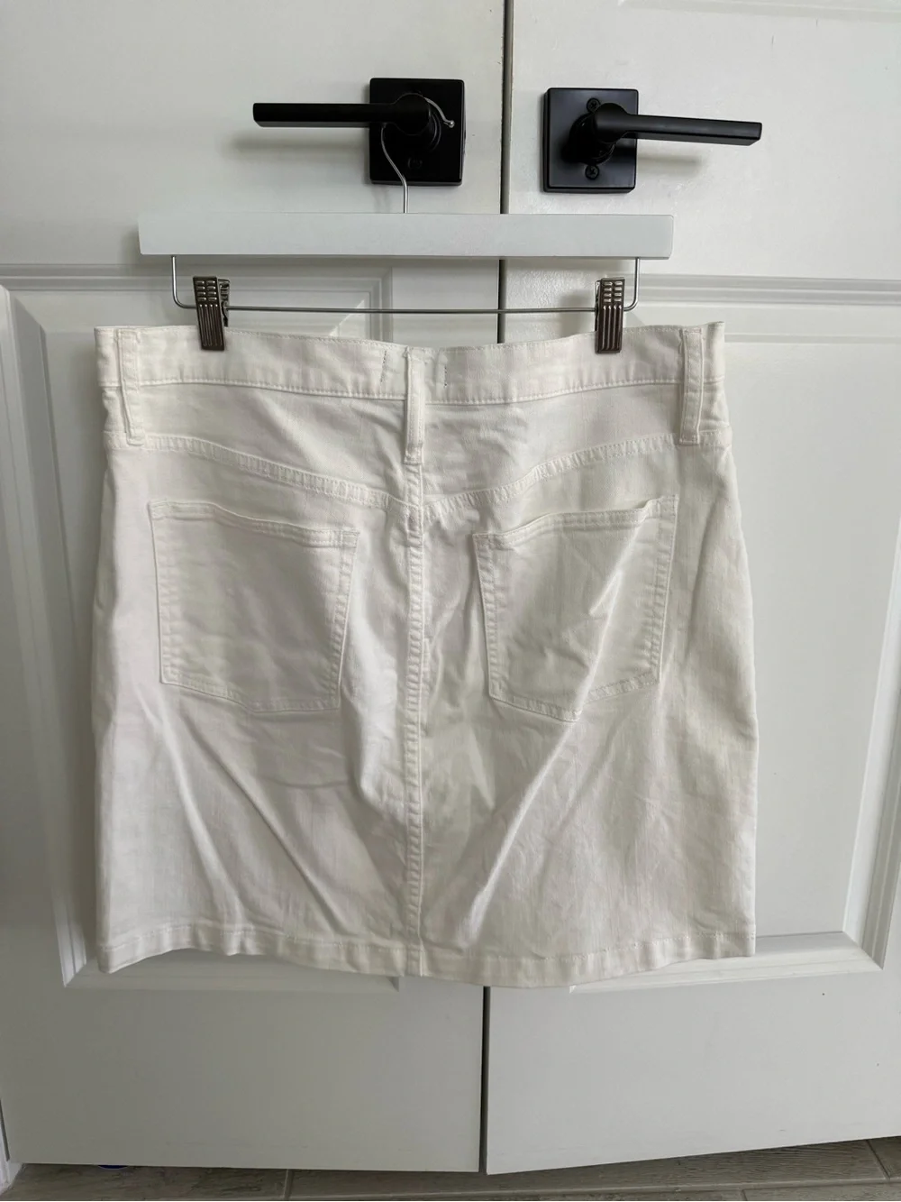 J. Crew White Button-Front Mini Skirt